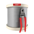 1/8 T316 Stainless Steel Cable with Cutter, 150FT Wire Rope, 7x7 Strands G53442
