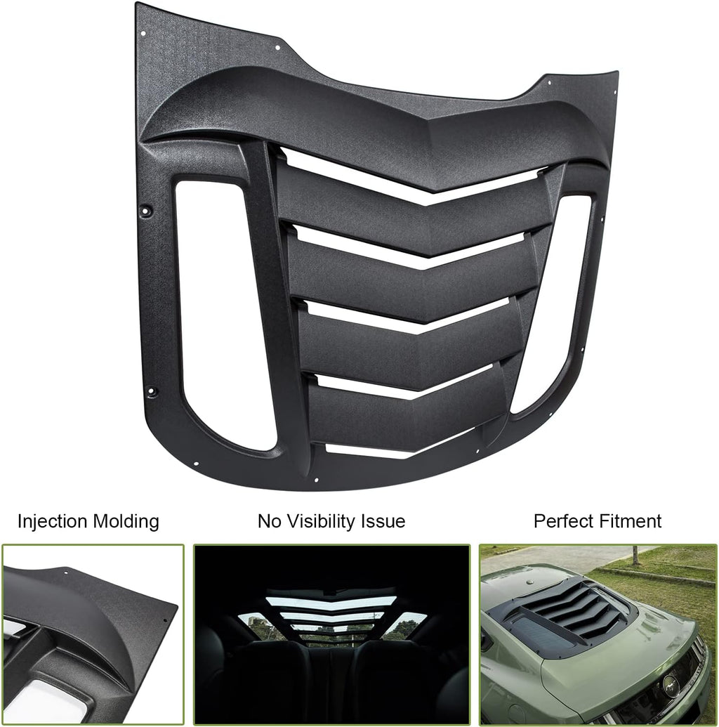 Matte Black Window Louvers for Ford Mustang 2015-2020 K2790