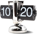 White Flip Desk Clock with Digital Display, 8 x 6.5 x 3 Inches M48378