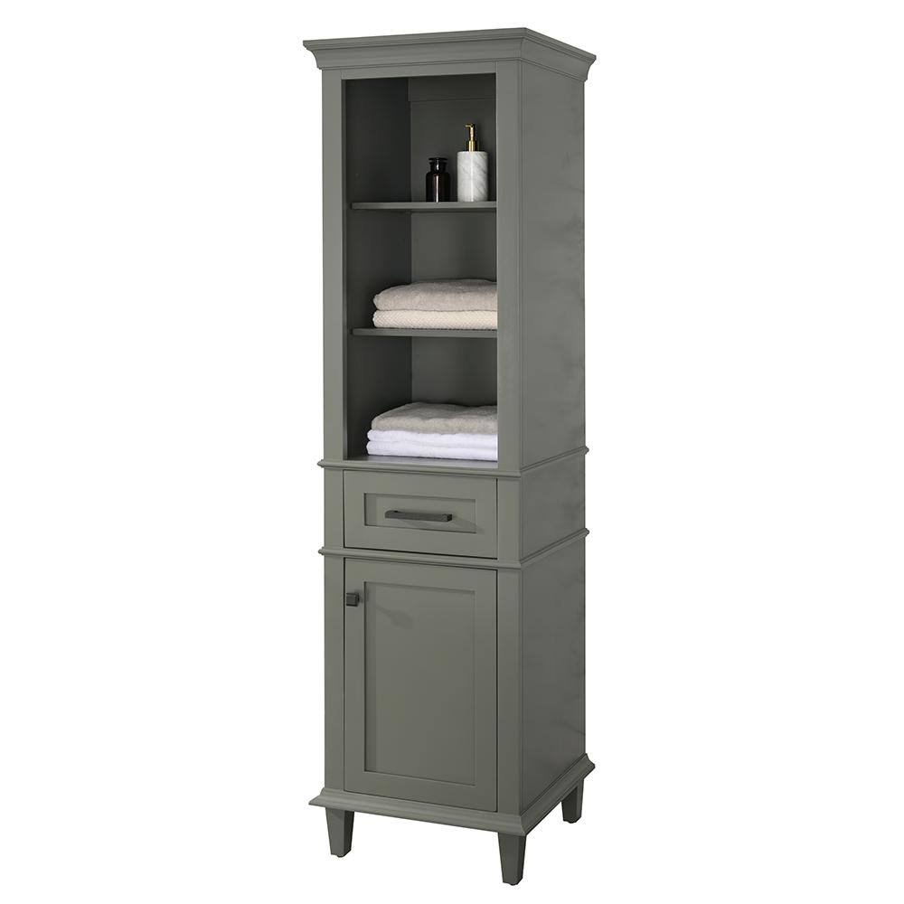 Pewter Green Linen Cabinet U7403