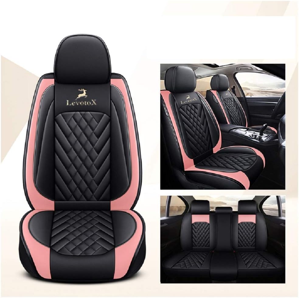 5 Seats Full Set Car Seat Covers (L-Red) F1375