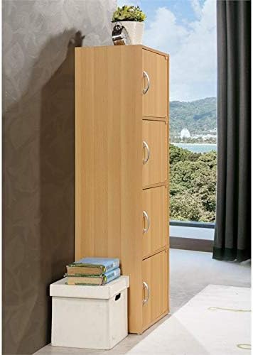 4 Shelf 4 Door Bookcase in Beech E64056