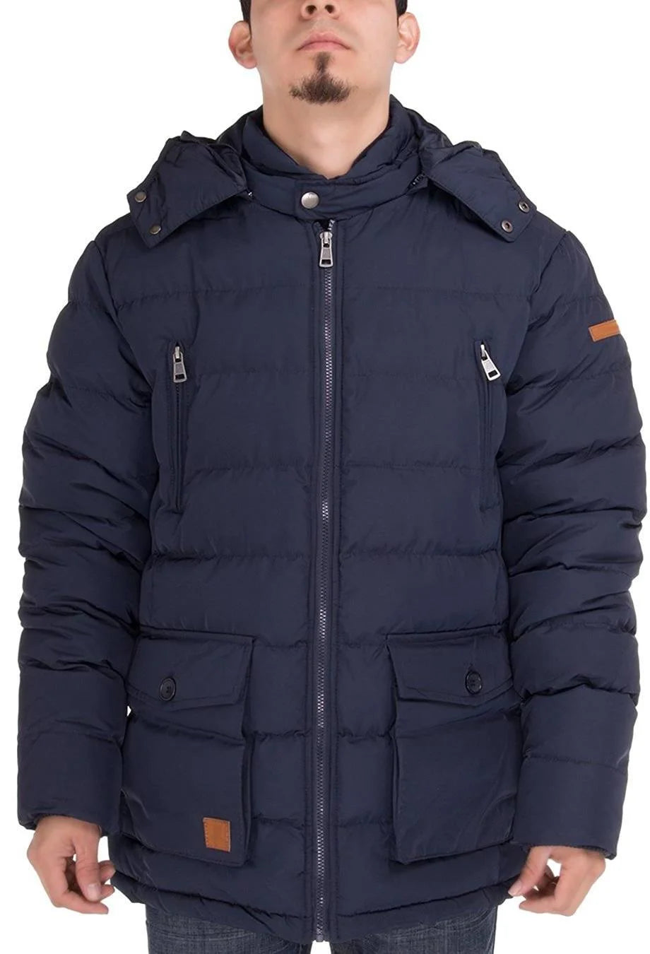 Navy Blue Thermal Padded Down Coat G597