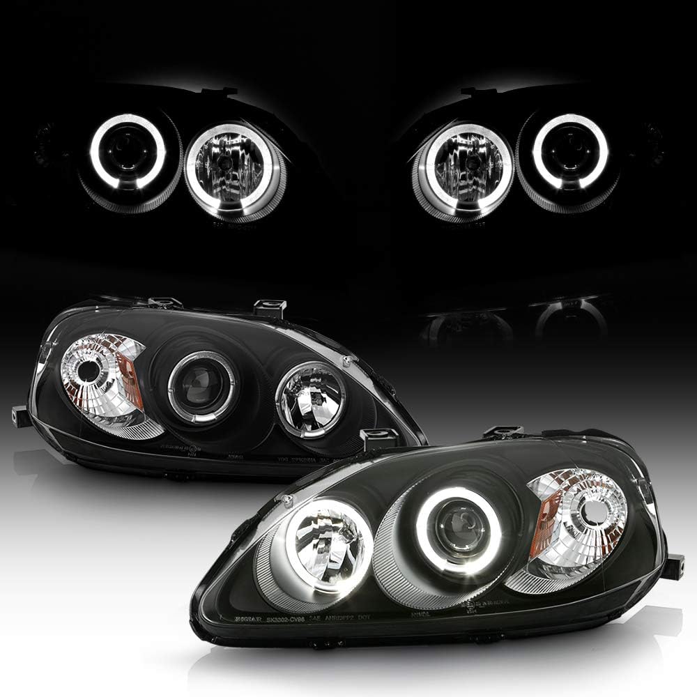 Black Housing Projector Headlights Headlamps T294