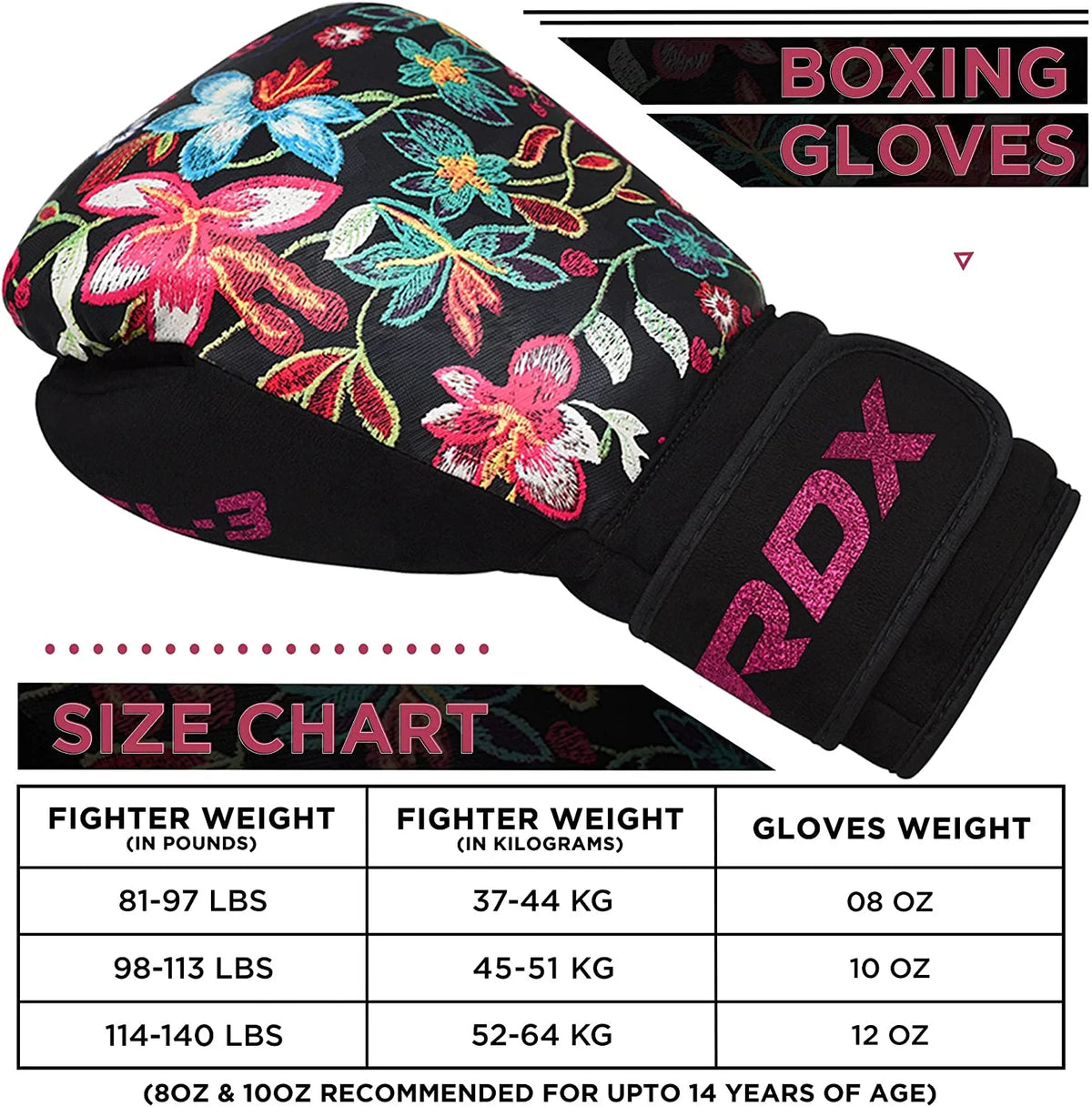 Women Boxing Gloves for Training, Muay Thai, Sparring, Fighting, Kickboxing Y952767