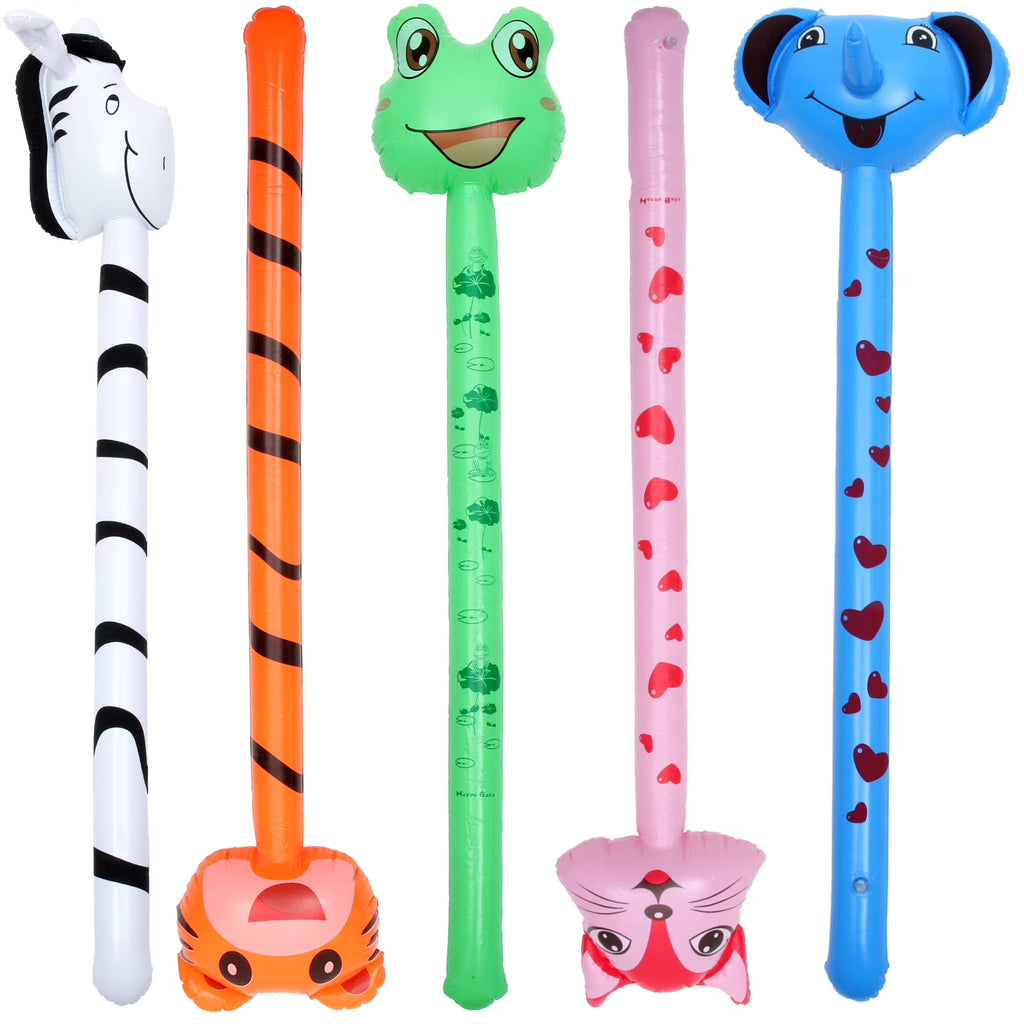 5 Pcs Inflatable Tiger Hammer Toys W558972