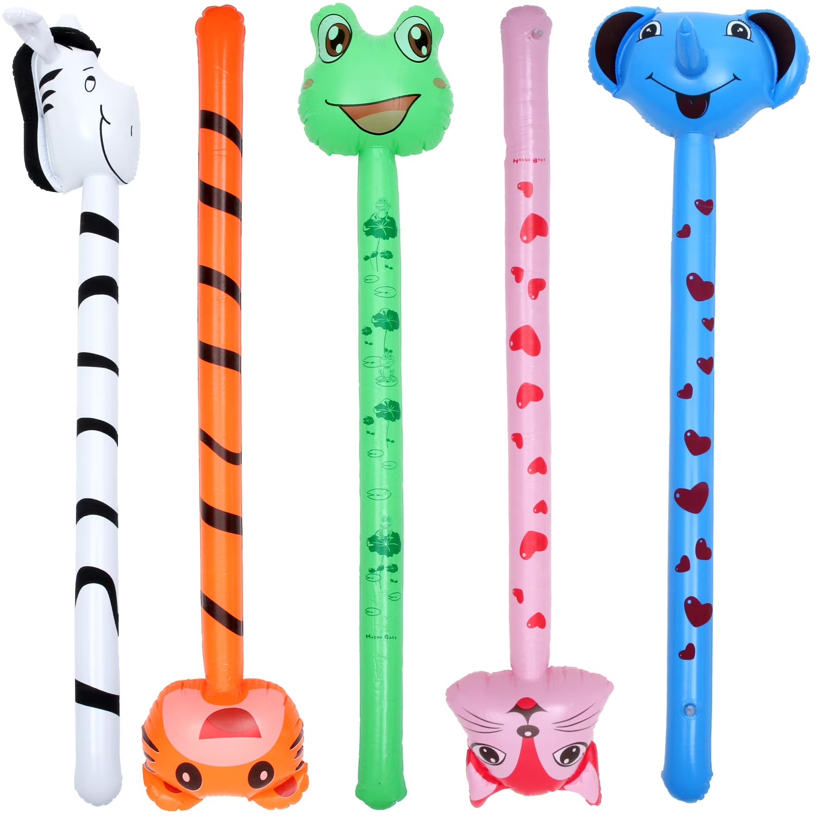 5 Pcs Inflatable Tiger Hammer Toys W558972