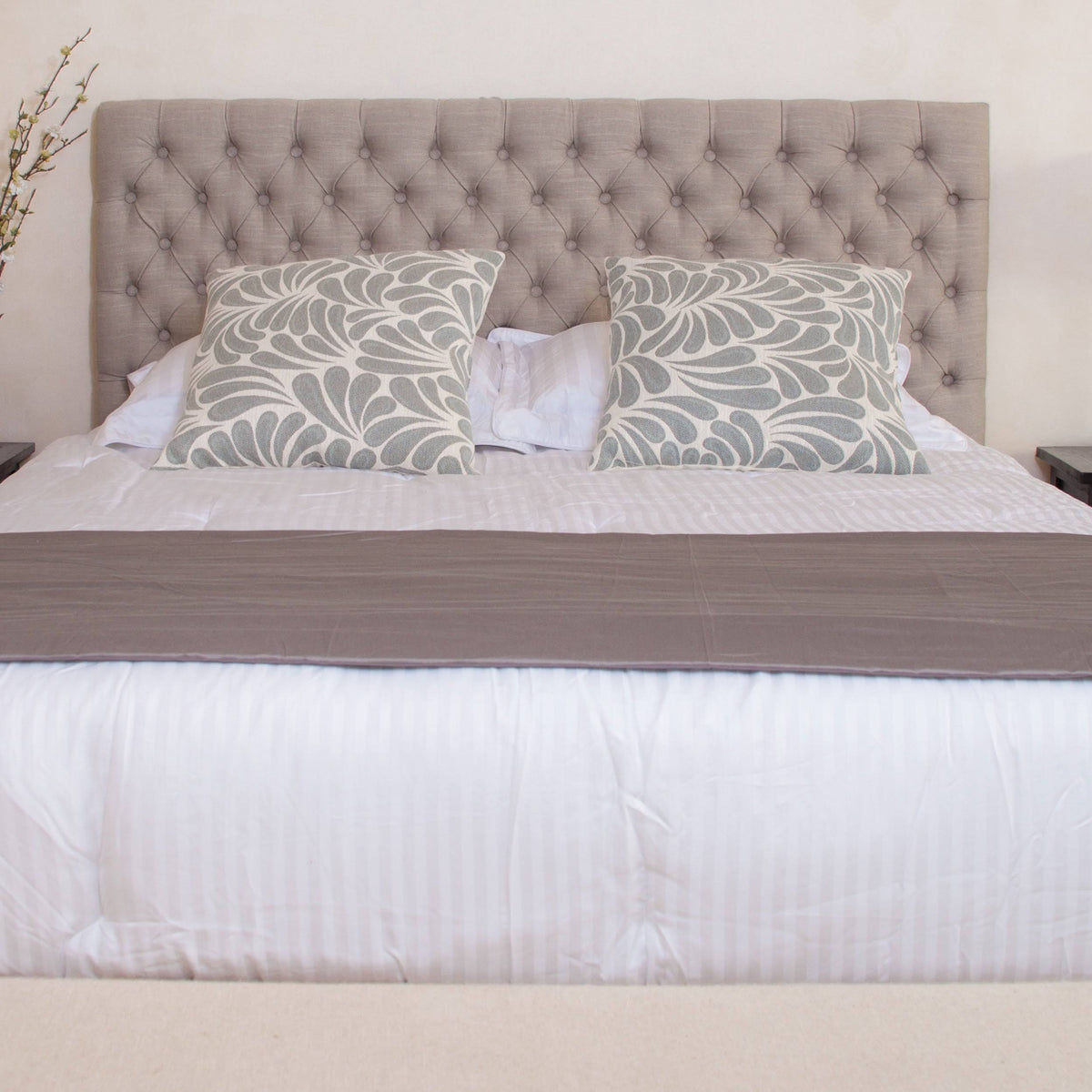 Light Beige Button Tufted Headboard King X230987