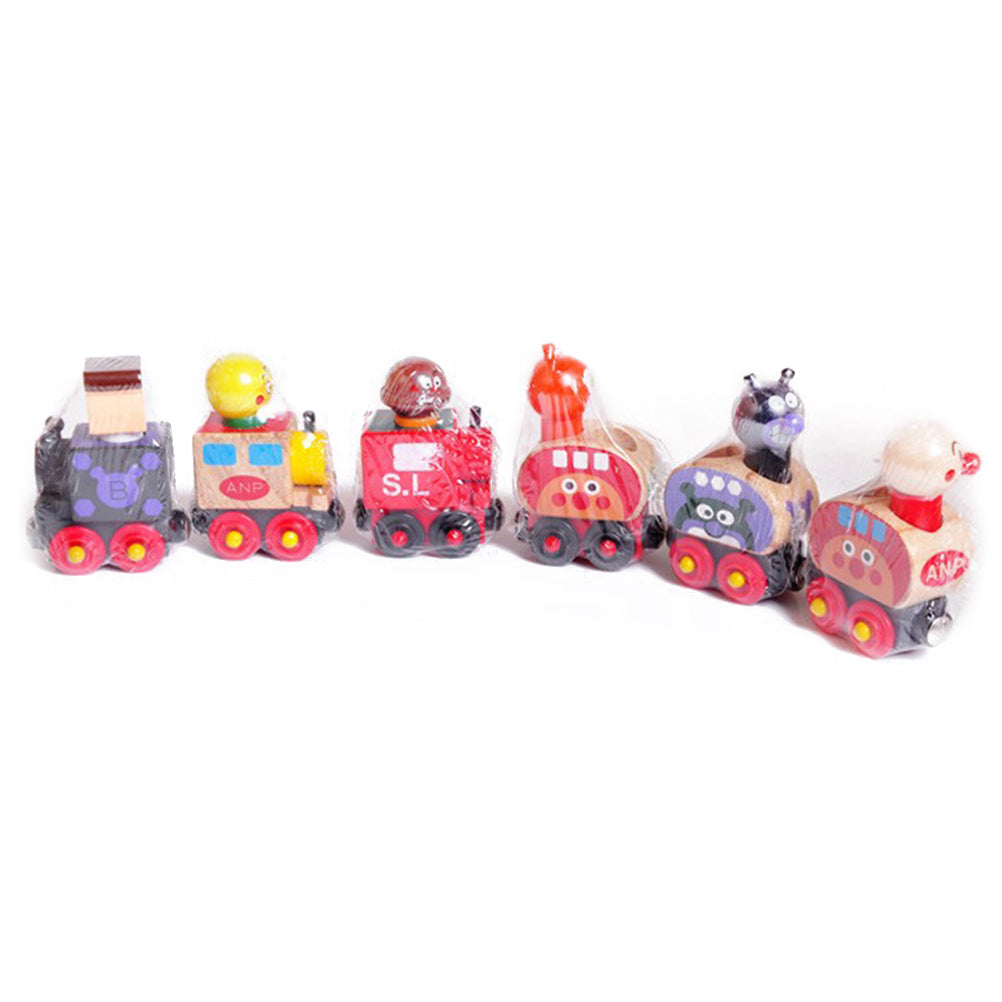 6pcs Wooden Magnetic Train Toy I553