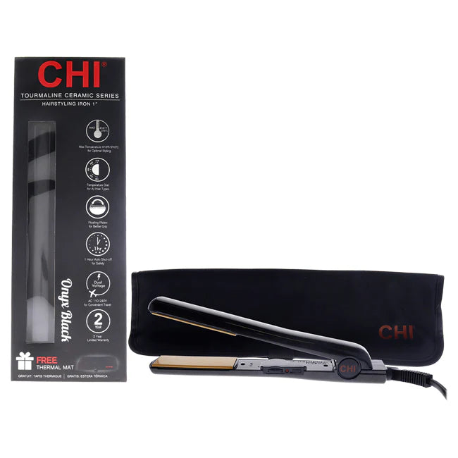 Onyx Black 1 Inch Tourmaline Ceramic Flat Iron H181605