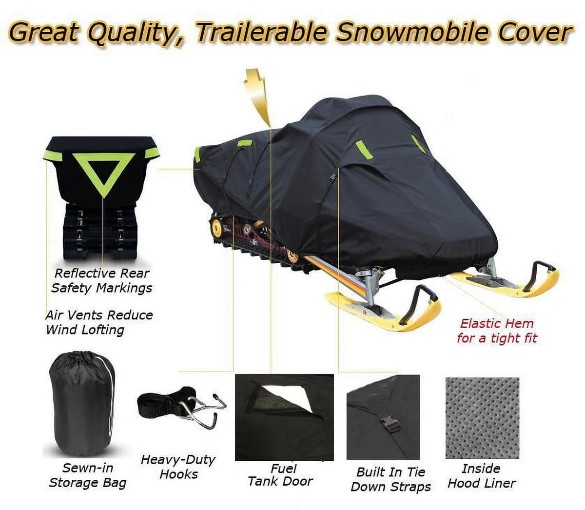 Trailerable 600 Denier Snowmobile Cover R3610