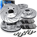 Front Rear Ceramic Brake Pads and Rotors Kit E843126