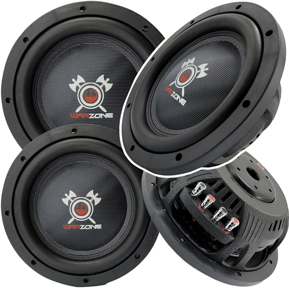 12 Inch 1500 Watt Max Power Shallow Subwoofer 4 Ohm DVC Dual Voice Coil - 2 Subwoofers D747160