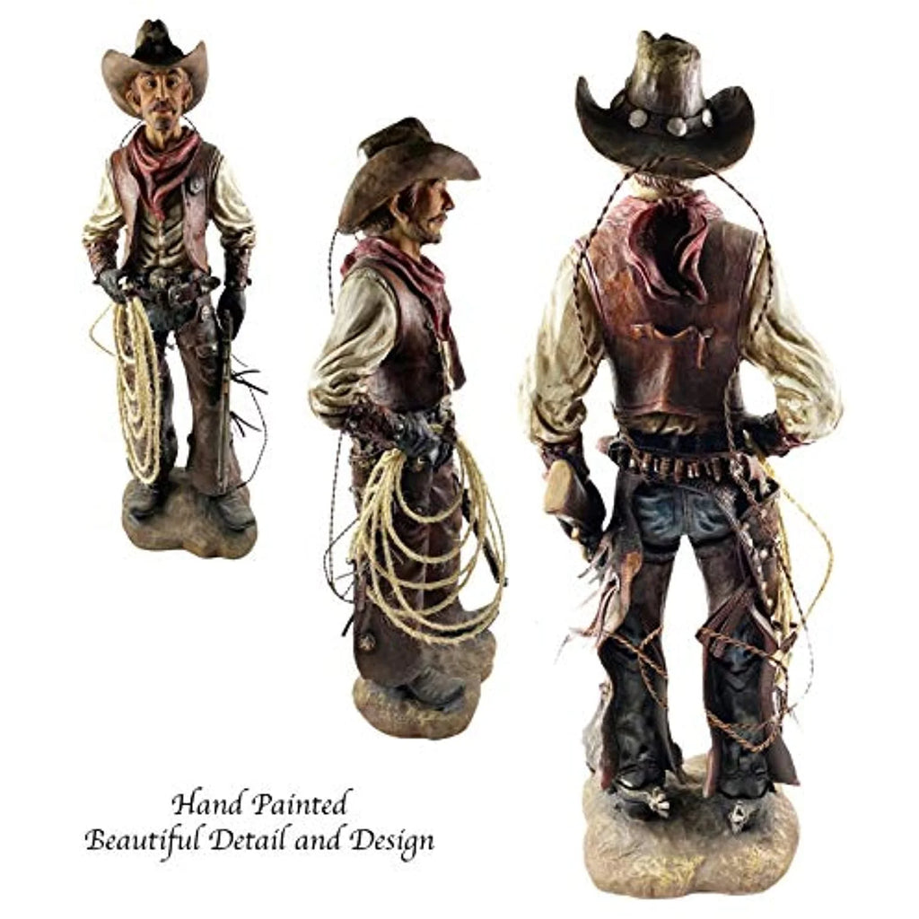 Western Cowboy Statue Hand Painted Figurine K201