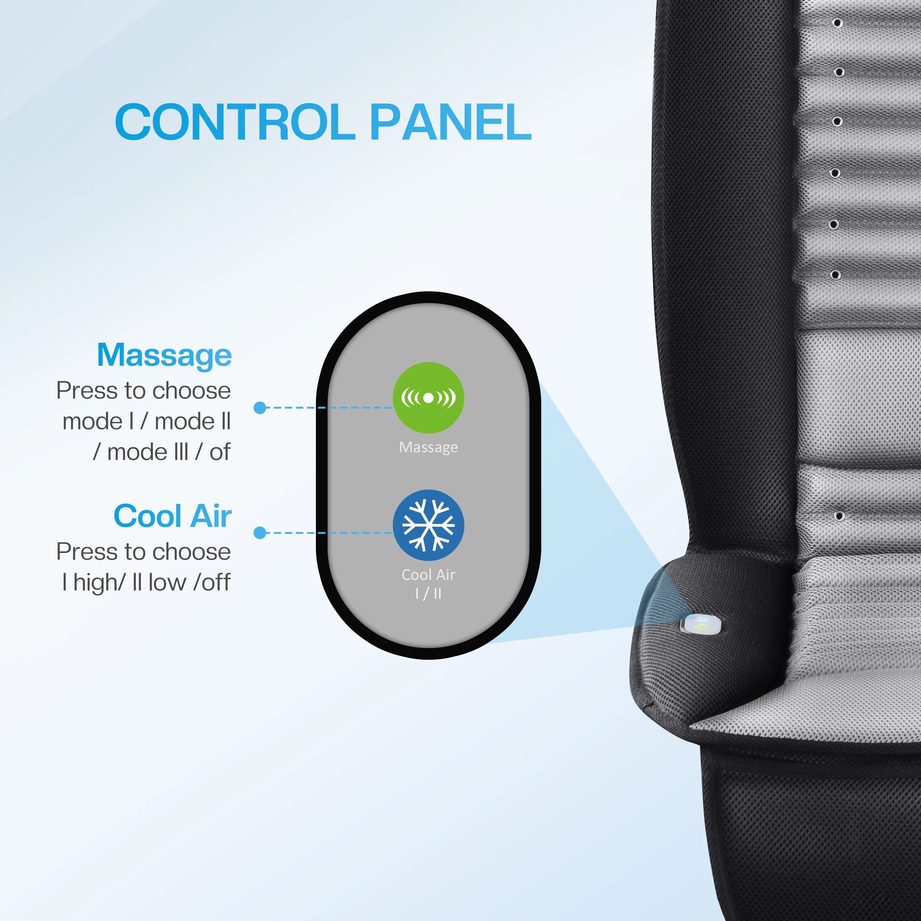 Car Seat Cushion with Back Massage O4319