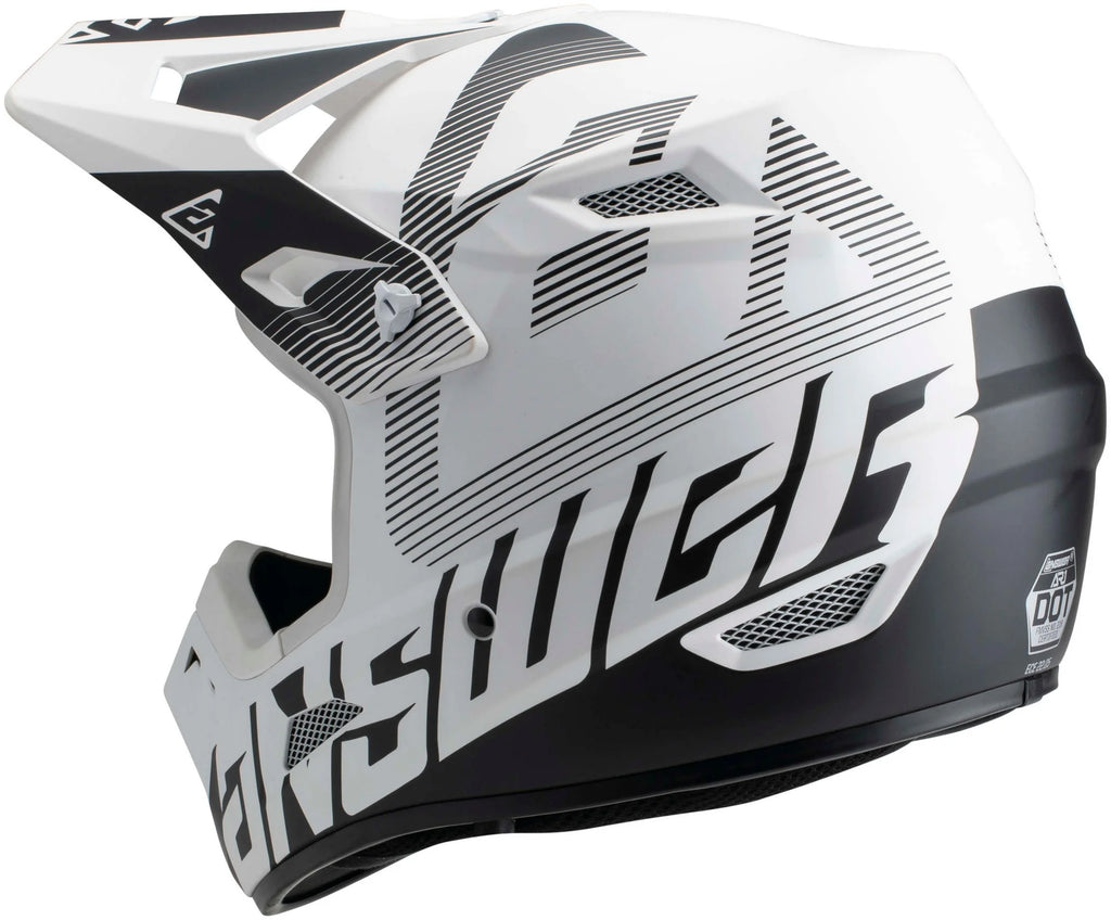 White/Black MX Offroad Helmet S8822