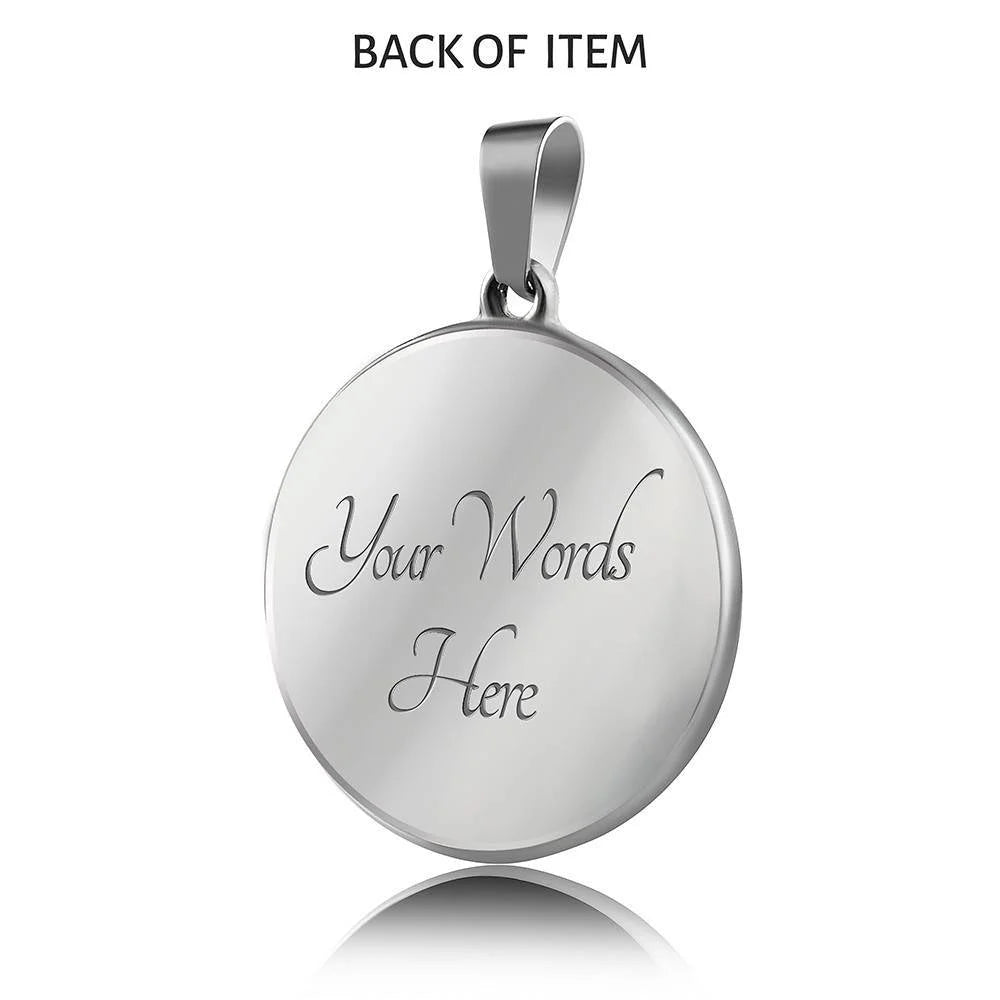 Black Excellence Circle Pendant Necklace Stainless Steel T24157