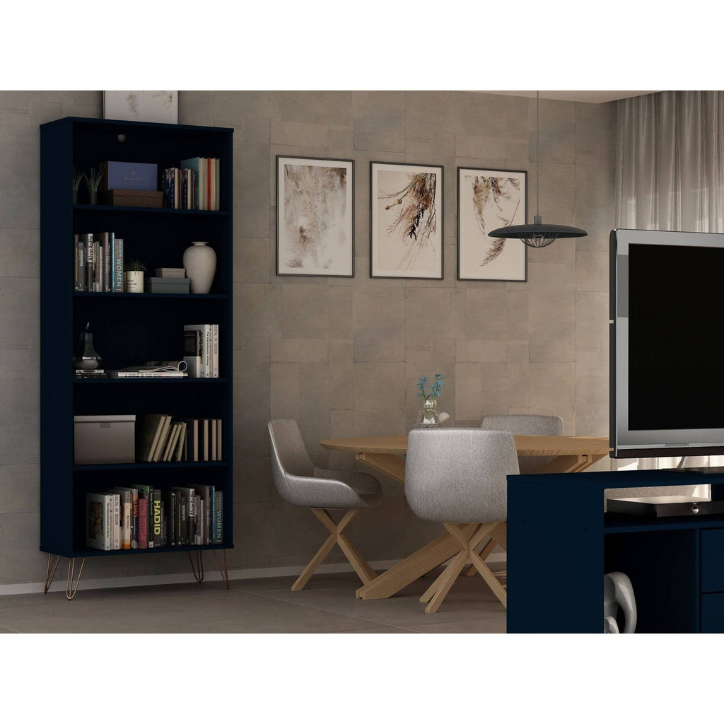 3-Piece Multi Size Bookcases in Midnight Blue N9534