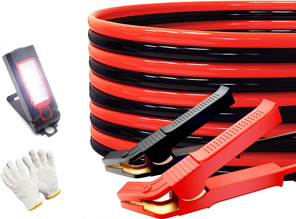 Heavy Duty Jumper Cables 1 Gauge x 30Ft 900AMP with Reverse Polarity Protection C515