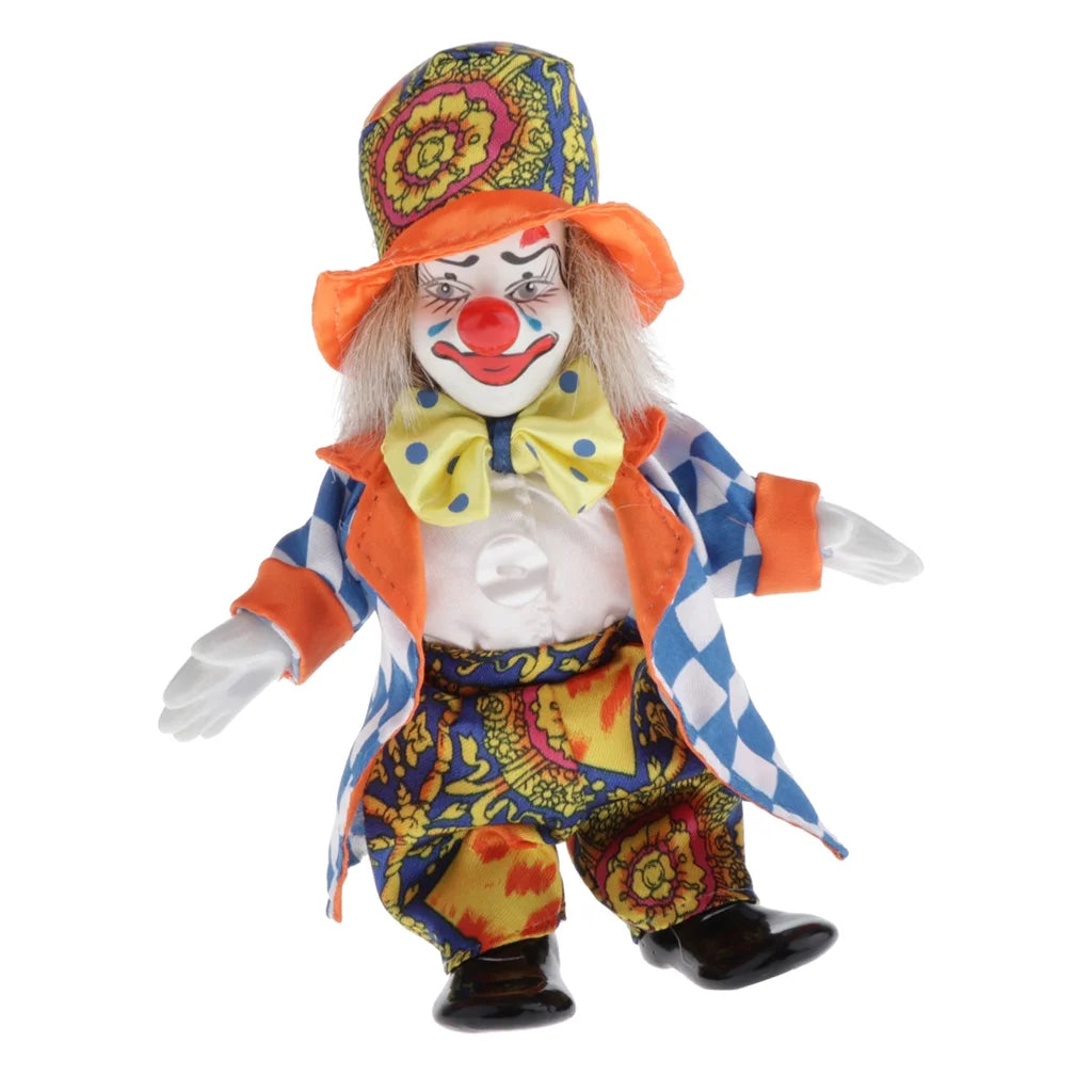 Porcelain Harlequin Doll Collectible T8279