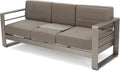 Khaki Outdoor Loveseat Sofa with Tray D408141
