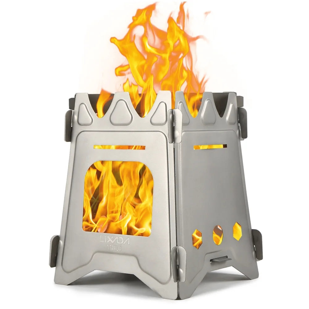 Ultralight Titanium Folding Camp Cooking Stove with Tray E410