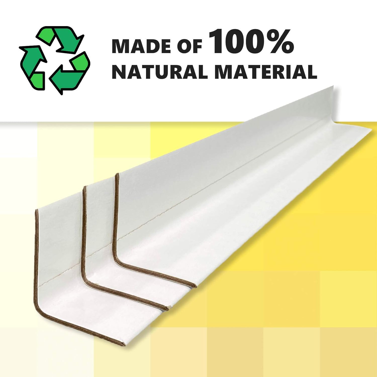 Cardboard Edge Protector 2” X 2” X 36”, Pack of 100 – White Kraft Corner Protectors for Shipping – Pallet Edge Protector S4819