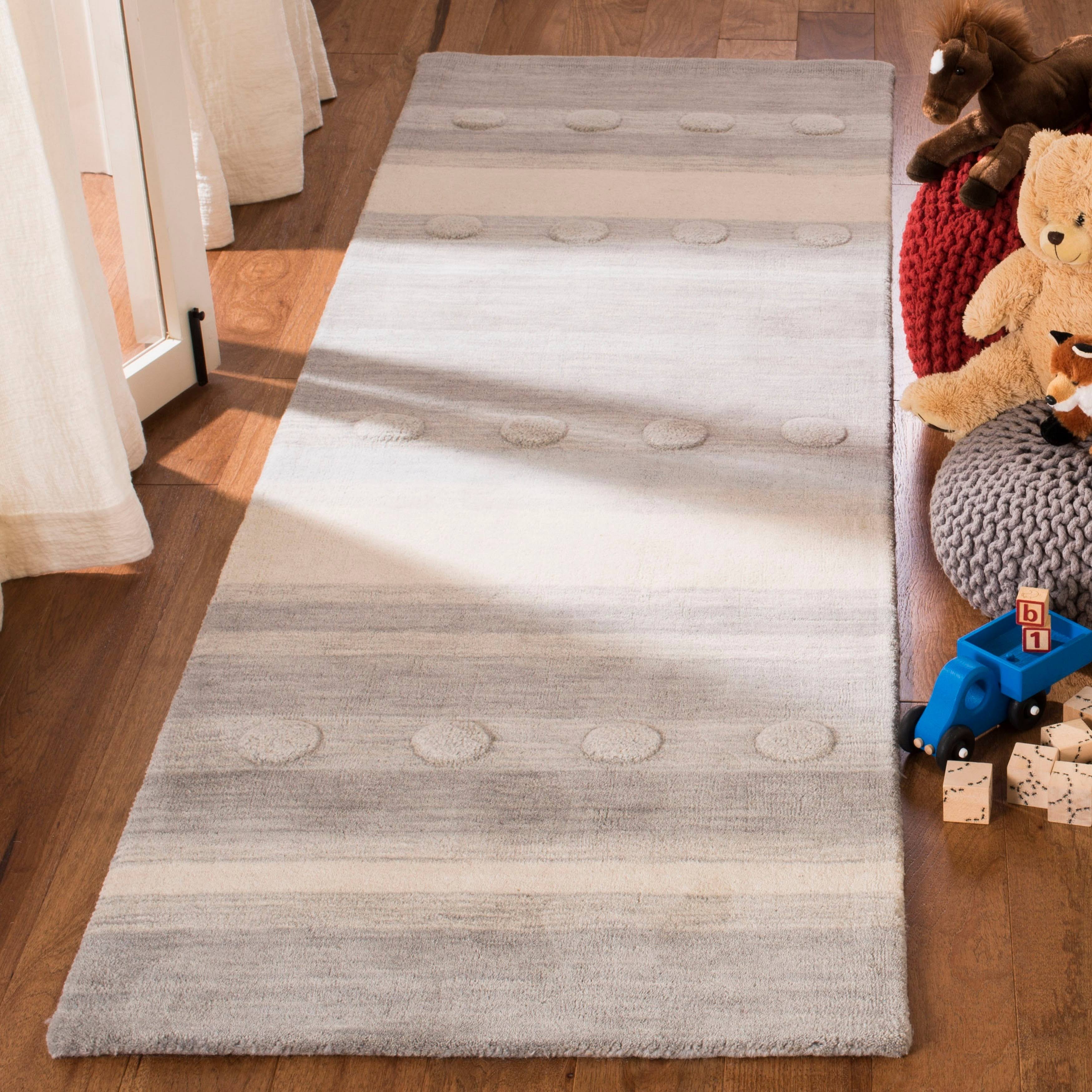 Light Blue / Pink Square Kids Rug T294977