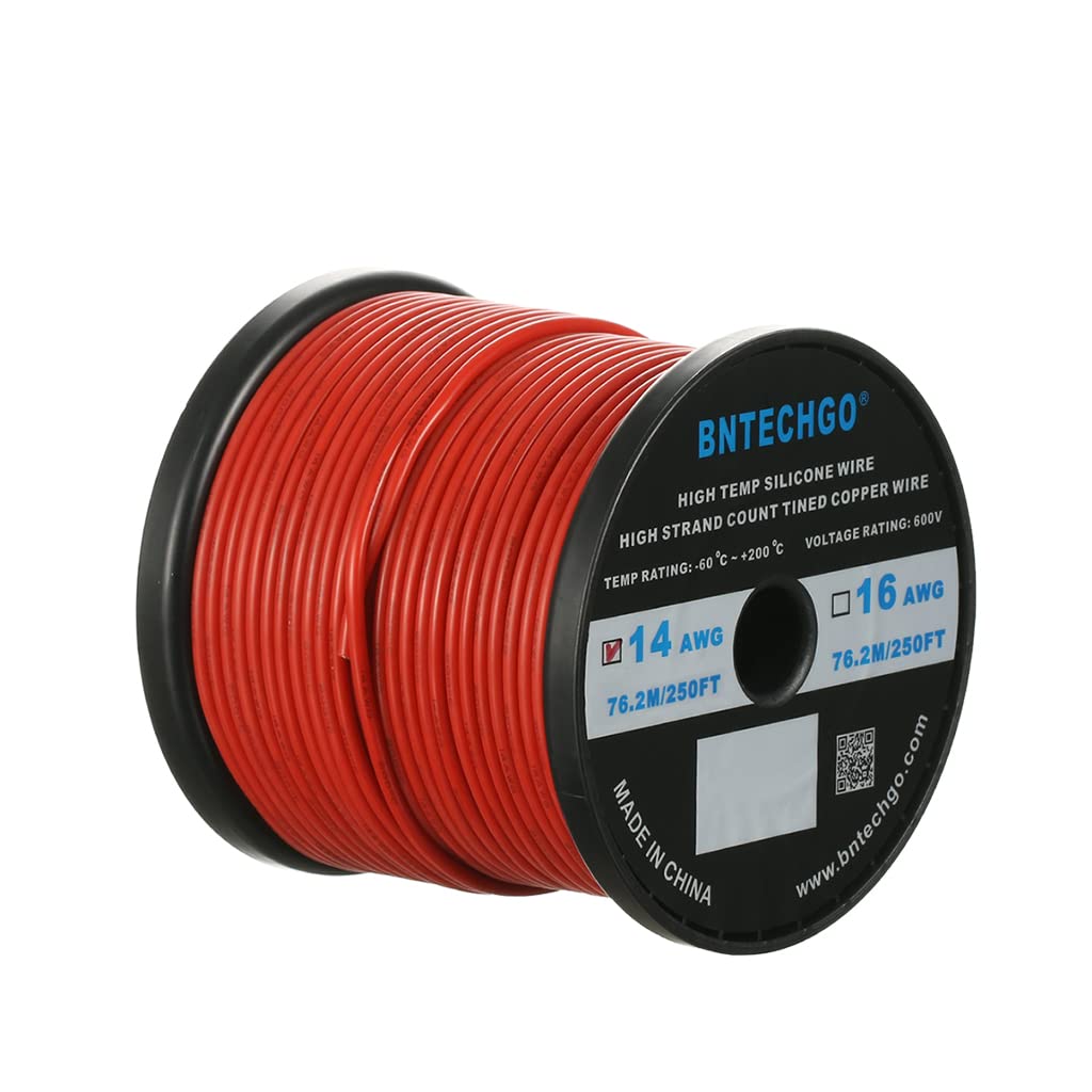 14 Gauge Silicone Wire Spool 200 ft Blue 14 AWG Stranded Tinned Copper Wire Pack of 2 N776