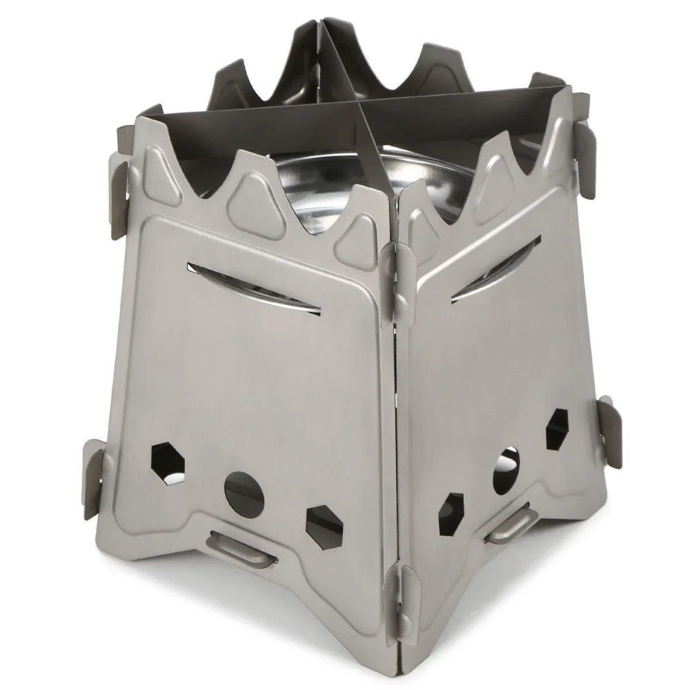 Ultralight Titanium Folding Camp Cooking Stove with Tray E410