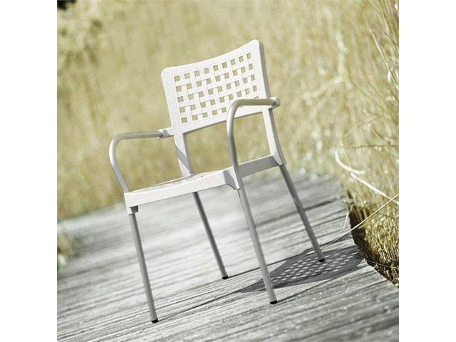 White Resin Dining Arm Chair Set of 4 R175915