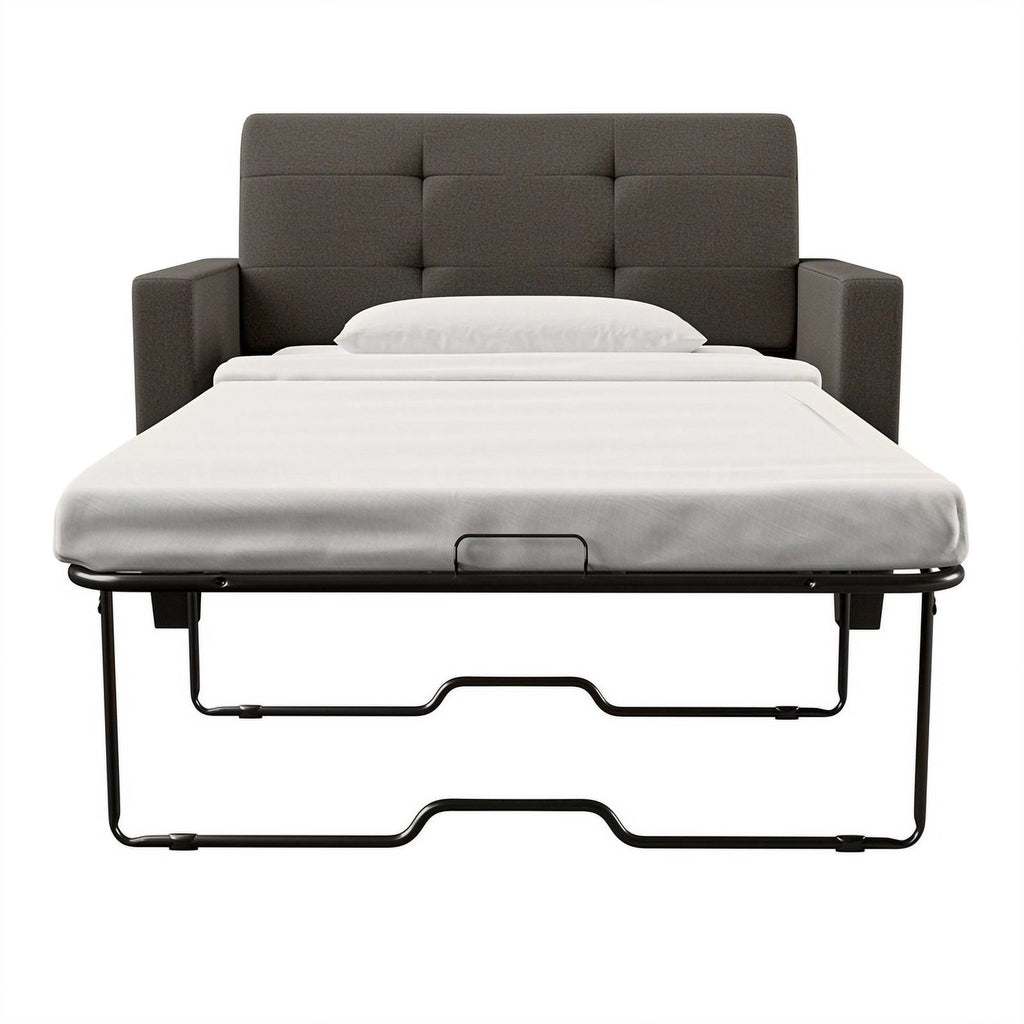 Gray Linen Loveseat Sleeper Sofa Q7661