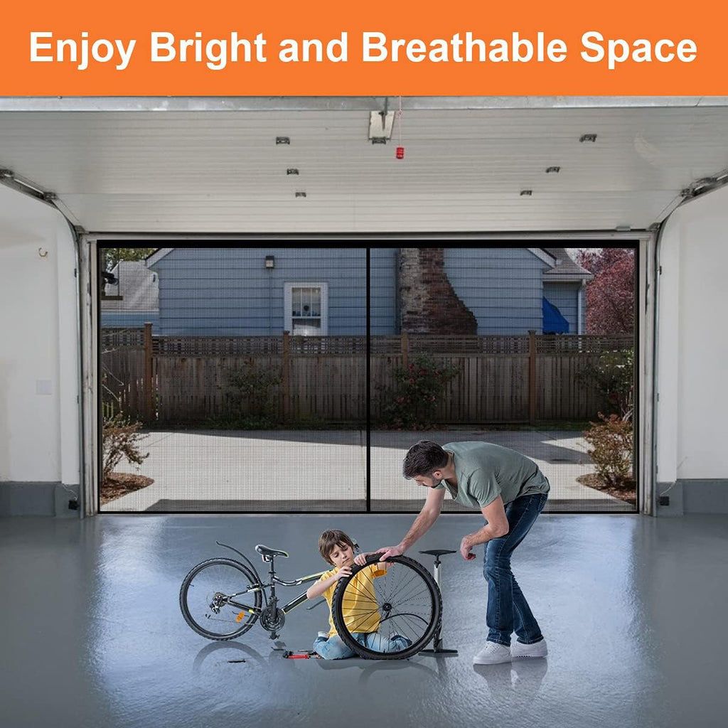 Black Fiberglass Mesh Garage Door Screen L40565