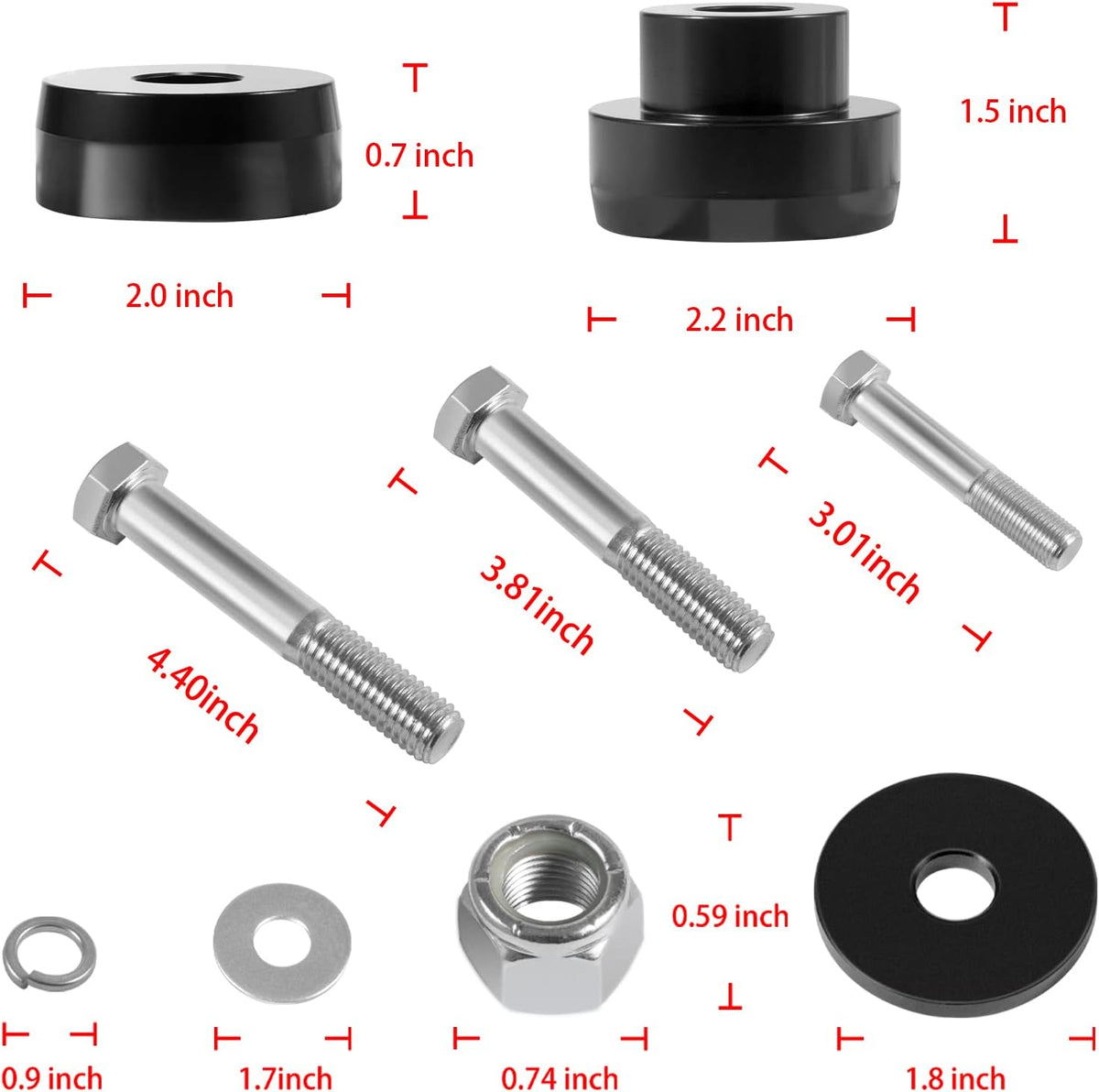 CNC Aluminum Body Mount Bushings Tool Subframe Bushing Kit 32PCS P1482