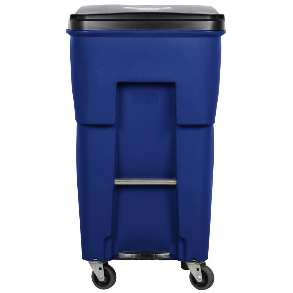 Blue Rectangular Rollout Trash Can R7016