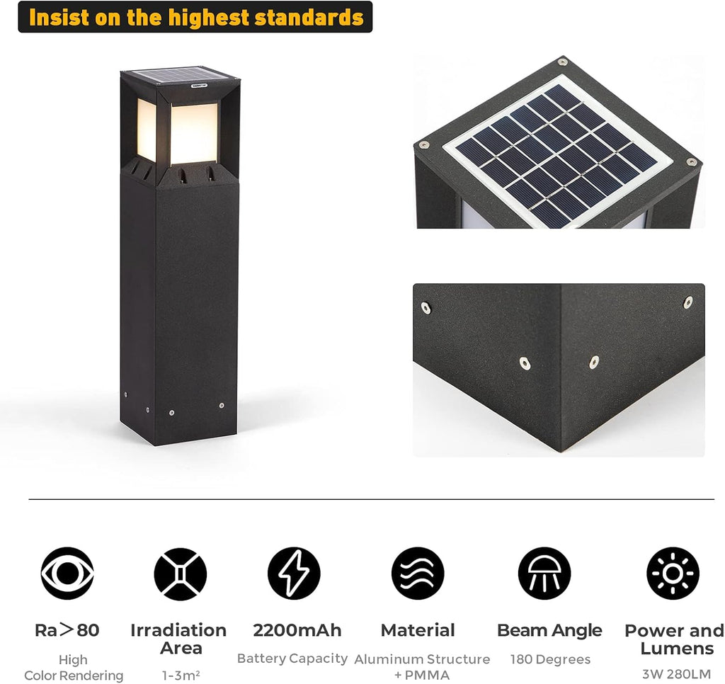 Solar Landscape Path Light, 32 Inches Outdoor Bollard Lighting A5627
