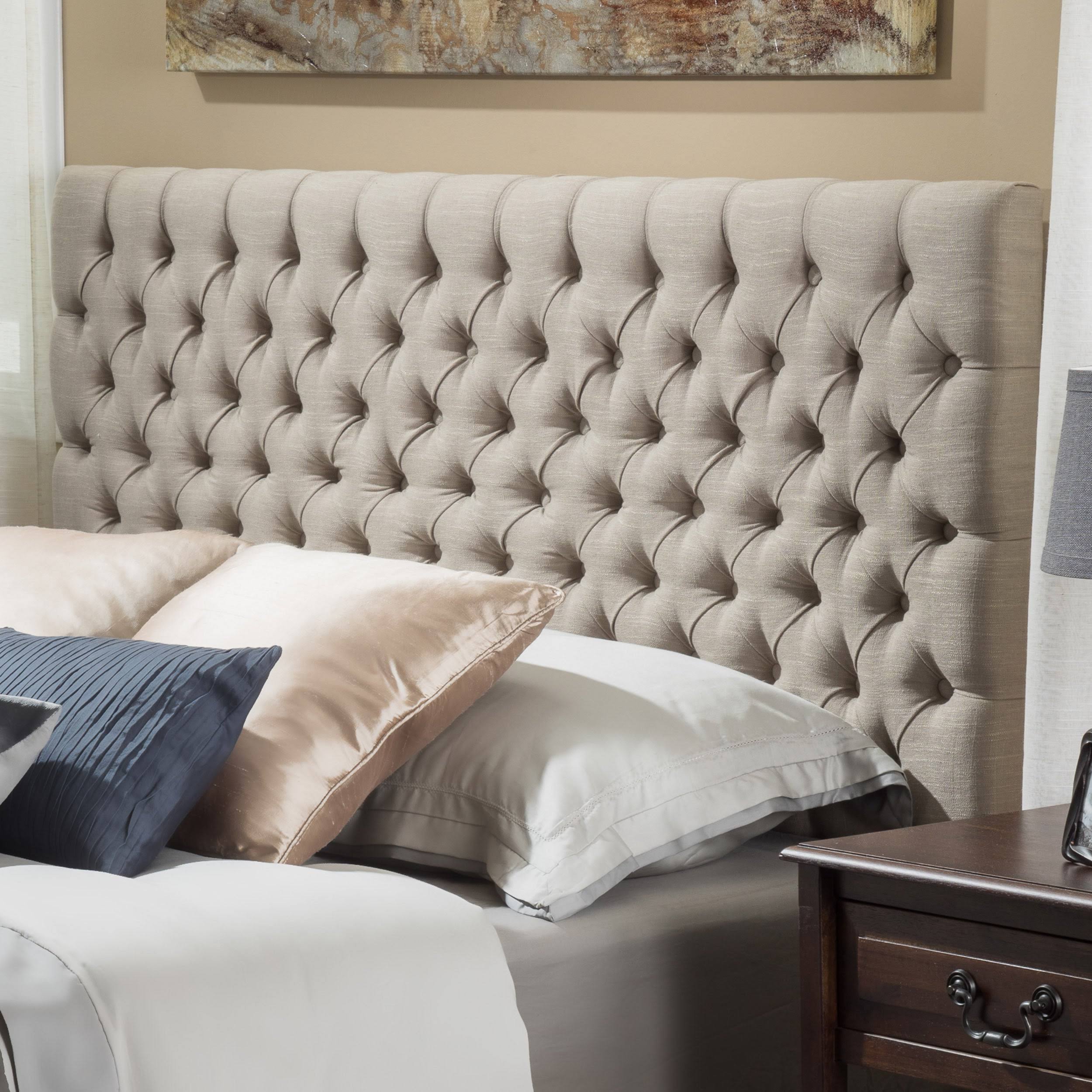 Light Beige Button Tufted Headboard King X230987
