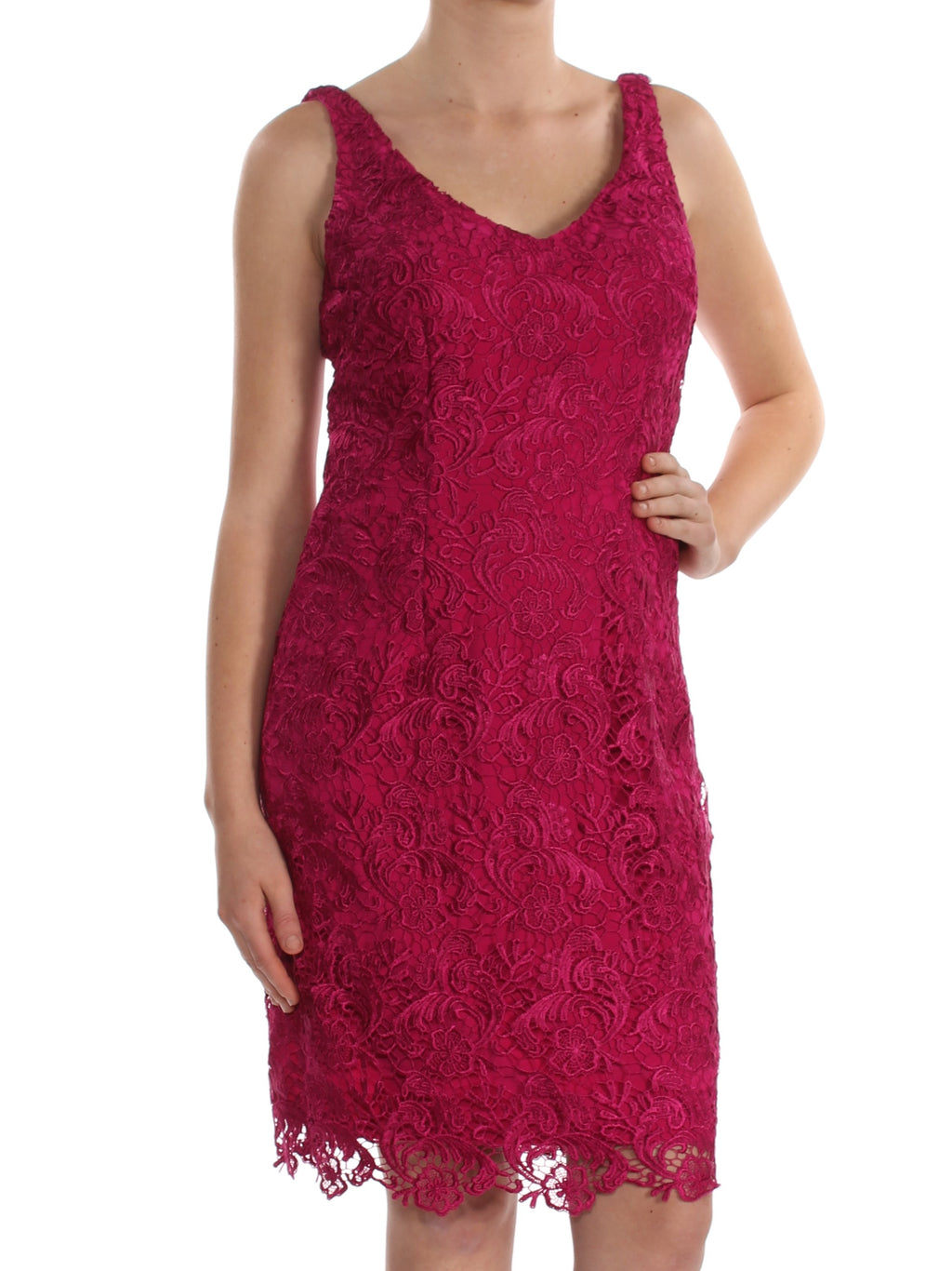Pink Lace A-line Dress V7728