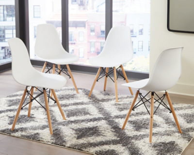 White/Natural Dining Room Side Chair (4/CN) O524