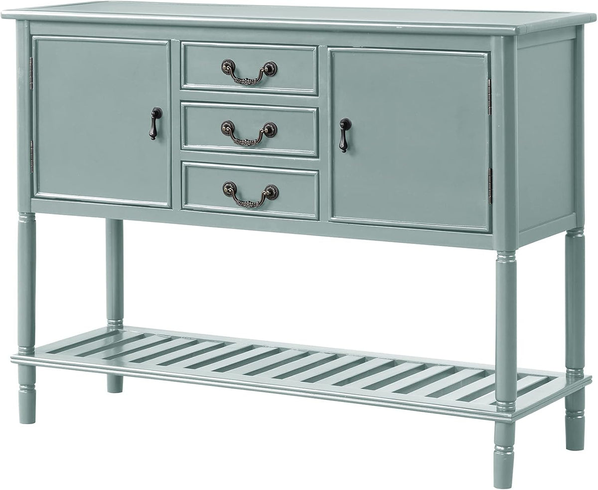Solid Wood Console Table with 3 Drawers 2 Cabinet 1 Shelf M571