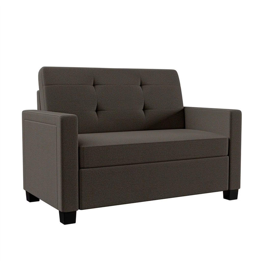 Gray Linen Loveseat Sleeper Sofa Q7661