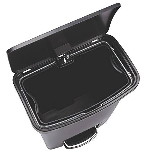 Black 13.2 Gal Plastic Step-On Trash Can L808