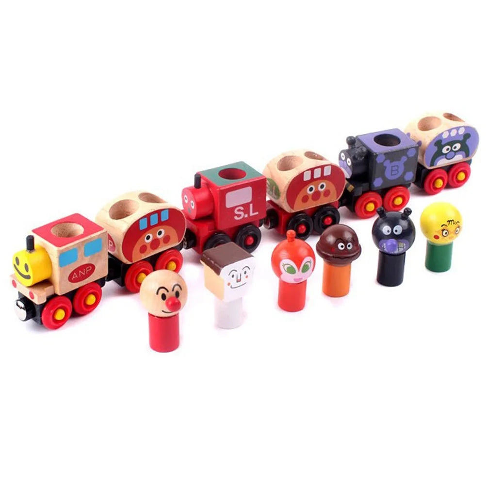 6pcs Wooden Magnetic Train Toy I553