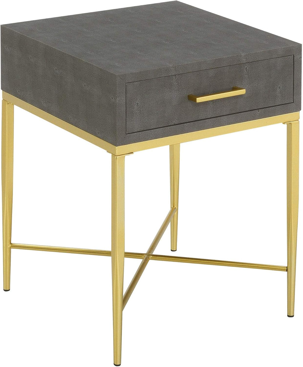White Scallop/Gold End Table W9839