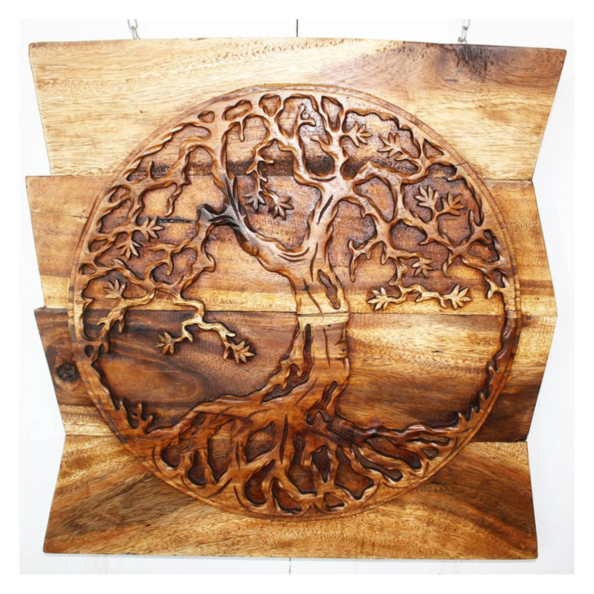 Walnut Wood Tree of Life Round Wall Art 24 x 24 in I92262