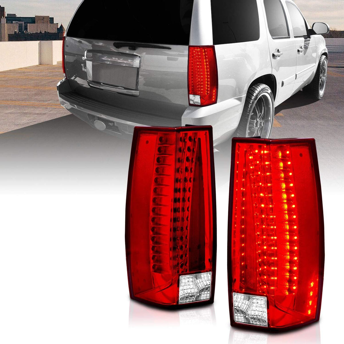 Red/Clear LED Tail Lights for Chevy Tahoe/Suburban/Yukon O59792