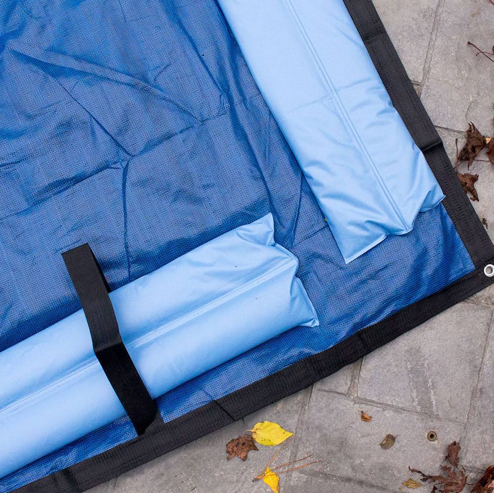 Blue/Black Rectangular Winter Pool Cover V450595