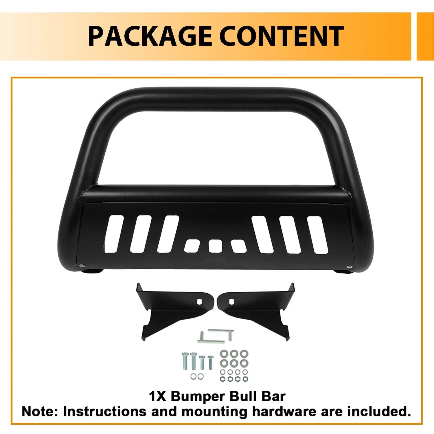 Black 3" Bull Bar Bumper Grille Guard R41382