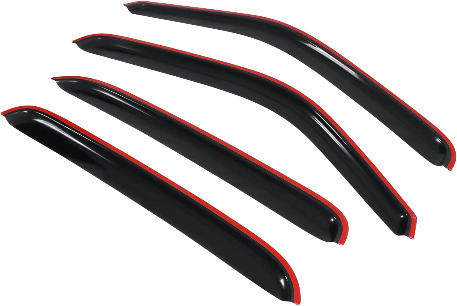 Window Visor Compatible With 2001-2006 Chevy Silverado GMC Sierra Crew Cab, Slim Style Acrylic Smoke Tinted 4PCS Sun Rain Shade Guard Wind Vent Air Deflector by IKON MOTORSPORTS, 2002 2003 2004 2005 Pack of 2 B773