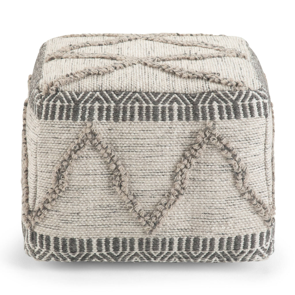 Square Pouf Blue/Natural T787211